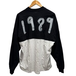 Taylor Swift Womens Sz Medium Black/White Long Sleeve 1989 Spirit Jersey Top USA